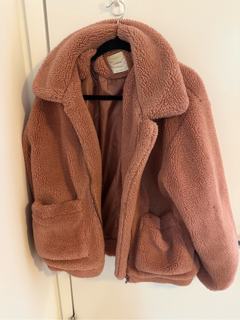 Elodie Teddy Jacket in Dusty Rose